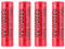 4 batterie ricaricabili da 3,7 V, batterie da 9900 mAh, ad alta capacità, button top batterie per lampade tascabili, lampada frontale, blu (4 pezzi)