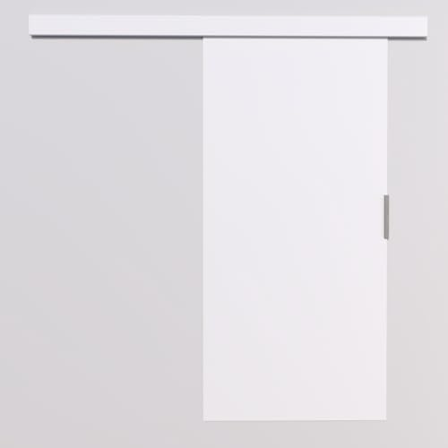 MINIO go for it - Schiebetür Komplettset CLEAN A, 86 cm Breit, Schiebetüren, Wandmontage, Schiebetürsystem, Zimmertüren - Weiss Matt