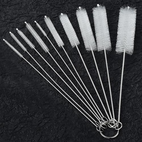 ALINK Reinigungsbürste Für Kaffeevollautomat,Strohhalm Bürste Set,Pfeifenreiniger Bürste,Milchschlauchbürste,Flaschenbürste Dünn,Weißer