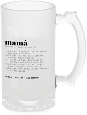 Genérico Jarra de Cerveza Mamá Regalo día de la Madre de Cristal Esmerilado Mate 500 ml