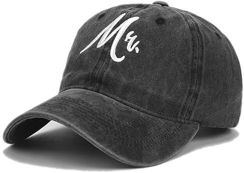 Malaxlx Mr Bestickte Schwarz Baseball Cap Herren Kappe Verstellbar Baseball Kappe Draußen Basecap Trucker Cap Snapback Cap Sportkappe