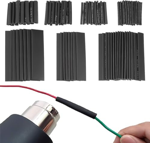 YAZANY 127 Pcs Heat Shrink Tubing kit, Electric Insulation Heat Shrink Wrap Cable Sleeve Automotive Industrial Heat-Shrink Tubing Shrink Ratio 2: 1 Black