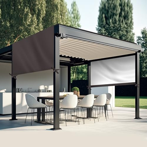 Wowangce Universal Pergola Replacement Canopy Outdoor Canopy Shade Cover Waterproof Shade Top Cover for Outdoor Patio Porch Backyard(12 x 8 ft,Coffee)