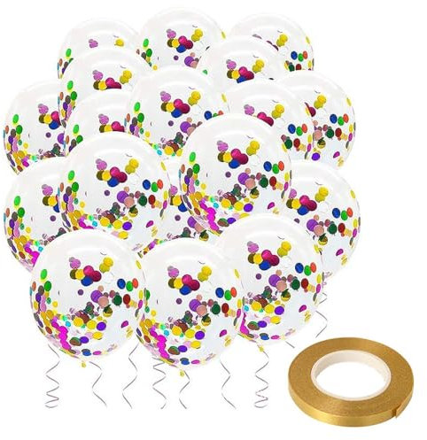 Palloncini Con Paillettes Da 20 Pezzi, 1 Rotolo Di Nastro, Palloncini Decorativi Per Matrimoni, Palloncini In Lattice Per Feste, Palloncini Coriandoli Colorati