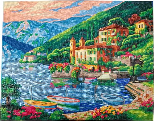 Craft Buddy Diamond Painting Crystal Art Kit 40x50 cm DIY Set mit vollem Leuchteffekt, personalisiert, Stickerei, Unterhaltung, Kunstprojekt, Einfaches Bastelset Gardasee