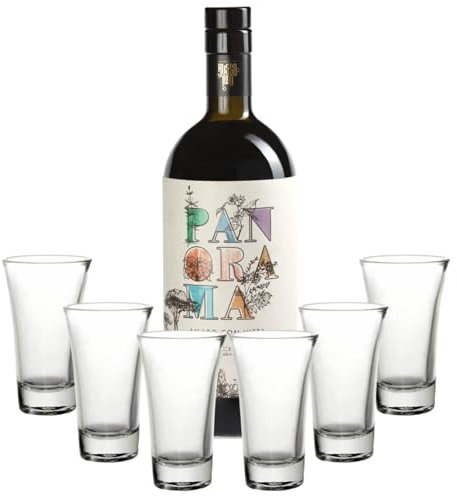 Amaro Con Vista Panorama Artigianale 70cl 30% vol Distillatori Russo 1899 con 6 bicchierini regalo
