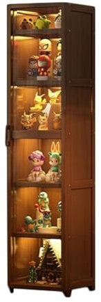 Handmade Display Cabinet, Multi-layer Acrylic Figurine Storage Cabinet, Blind Box Display Rack, Transparent Model, Bamboo Cabinet, Large Capacity, High-definition, Transparent(30CM)