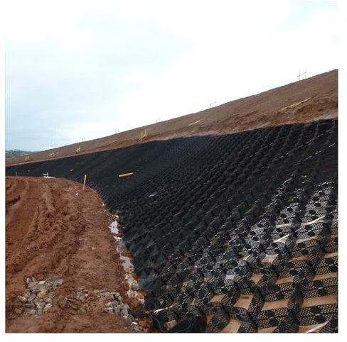 Geogitter zur Schlammkontrolle für Pferdekoppeln, 2 Zoll/4 Zoll Dickes, durchlässiges Gittersystem für Auffahrten, Geogitter-Stützmauerverstärkung für Kiesterrassen/Hänge/Flache Bereiche, FA