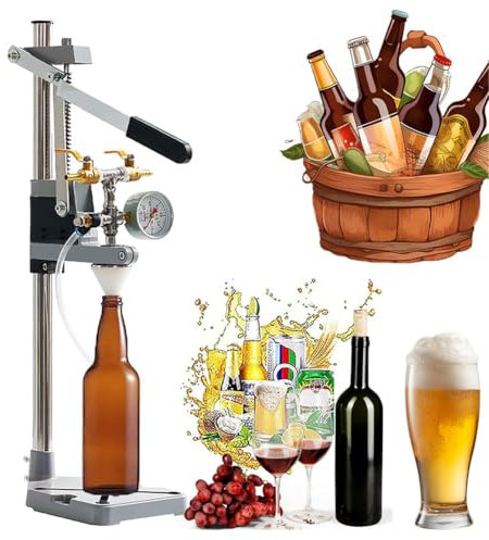 Bierflaschenfüller, Manuelle Weingetränkeflaschenfüllmaschine Mit Manometer Und Auslassventil, Gegendruck-flaschenfüller, 10–50 Mm Füllflaschenmündung, Entschäumungsflüssigkeitsfüllwerkzeug