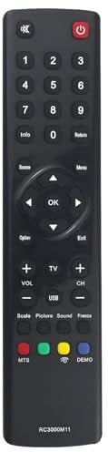 RC3000M11 - Mando a distancia de repuesto para TCL Kalley LCD TV TCL32D3270 TCL-32D3270 TCL42D10 TCL42D10F TCL32D3320 TCL-32D3320 TCL32E5300 TCL39D33200 TCL-39 D3320 TCL39D3320F LT26A310R LT-26A310R
