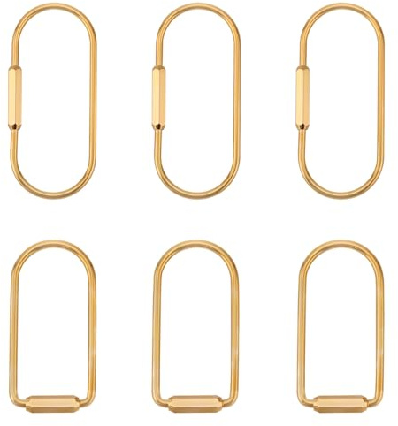 6stk Schlüsselanhänger aus Messing mit Schraubverschluss, 2 Designs mit Schlüsselanhängerclips aus Messing Schlüsselanhänger aus Messing Schlüsselanhängerhalter Schlüsselanhänger mit Karabiner