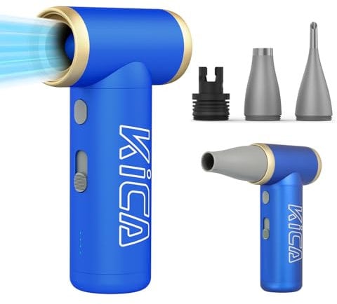 FeiyuTech KiCA Jet Fan 2S Air Blower, Electric Air Duster, Mini Airgun, Powerful Motor, 110,000 RPM, Suction and Injection Simultaneously, 3 Types of Nozzles, Sliding Wind Speed Adjustment, USB-C