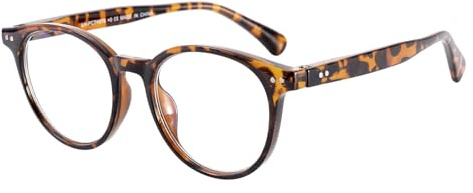 OKH Occhiali anti luce blu Uomo Donna Gaming Retro Rotondi Antiriflesso e affaticamento, Allevia l'affaticamento degli occhi per schermi TV Telefono Computer (rivestimento blu-40%-Tartaruga)