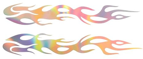 Motoforti Reflective Bumper Decal Colorful Square Colorful Flame Reflective Car Sticker Personalized Decoration Vehicle Body or Door or Window