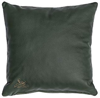 Centaur - Cuscino in vera pelle al 100% - Verde Bottiglia 50 x 50 cm Cuscino in pelle per divano o camera da letto Decorativo Facile da pulire - Fatto a mano in Germania