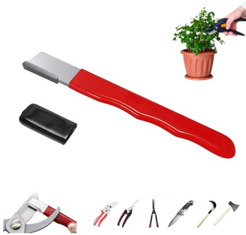 Outdoor Portable Dual-Purpose Whetstone, Pocket Knife Sharpening Stone, Multipurpose Garden Tool Blade Sharpener for Knife Gardening Pruner, Loppers, Pruning Shears, Household Tools (Red 1pcs)