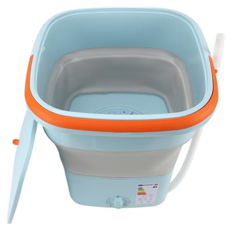 Naroote Tragbare Waschmaschine, Vollautomatische Mini -Waschmaschine Soft Spin 12l 135W Falten für Hotels (BLUE)