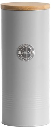 Retro 2.4L Grey Enamel 27cm Pasta Canister Kitchen Storage Container Jar Tin Pot