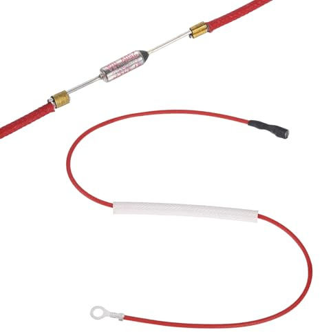 sourcing map Fusible de temperatura universal para olla arrocera, 121 °C, 10 A, 250 V, fusible térmico de metal con terminal y anillo de fibra de vidrio para pieza de reparación de olla a presión