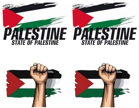 Lot de 4 autocollants, autocollants palestiniens, autocollants palestiniens pour voiture, adaptés aux vélos, motos, voitures.
