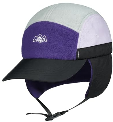 Clakllie Winter Basecap mit Ohrenklappen Warm Fleece 5 Panel Baseball Cap Verstellbar Earflap Cap Outdoor Fliegermütze Herren Unstructured Schirmmütze für Reise Outdoor Freizeit Camping