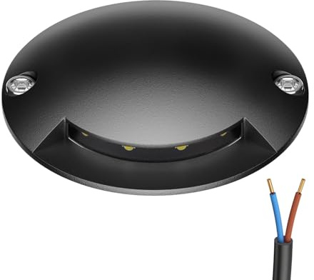 ledscom.de LED Bodenleuchte, Wegmarkierung RUNDA für außen, IP67, anthrazit, rund, 70mm Ø, warmweiß