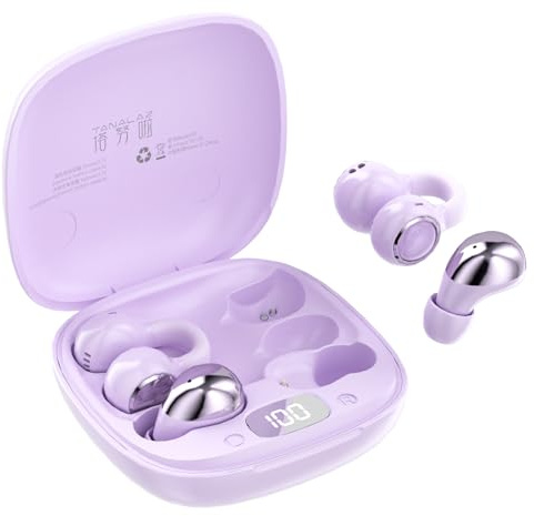 TANALAZ Juego de auriculares inalámbricos 2 en 1, Open-Ear Clip-On y mini auriculares in-ear para dormir combo, Bluetooth 6.0, auriculares para dormir invisibles para canales auditivos pequeños, para