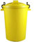 Easy Shopping 85 Litre 85L Extra Large Colour Plastic Dustbin Garden Bin Clip on Locking Lid Heavy Duty for Rubbish Recycle Waste Animal Feed Storage Unit (1, Yellow)