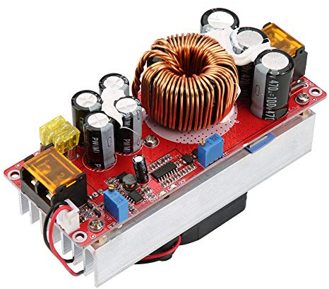 ASHATA DC-DC 10-60V to 12-97V 1500W 30A Voltage Step Up Converter Boost CC CV Power Supply Constant Current Module with Smart Temperature Control Fan for Solar Street lamp, LED Lighting CV Driving