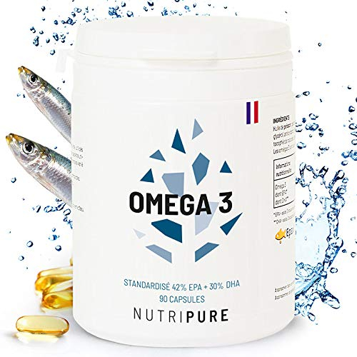 Omega 3 3000mg | Complément Alimentaire Défense | Huile de Poisson labélisée | Haute Concentration en EPA et DHA | Hautement Biodisponible | 90 gélules | Cure de 1 mois | Made in France | Nutripure