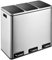 EVRE 54 Litres 18l x 3 Stainless Steel Compartment Indoor Recycling Bin with Soft Closing Lids, Pedal Mechanism, Fingerprint Proof and Odour Seal for Kitchens Bathroom Office