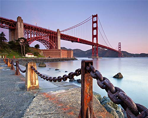 ZSMPU Puzzles Für Erwachsene 1000 Stück,Golden Gate Bridge,San Francisco,Holzpuzzlespielspiel Erforschen Sie Kreativität Und Problemlösung