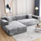 HEYOMART Sofabezug Ecksofa L Form Stretch Plüsch Sofa Überzug Universal Couchbezug Für 1/2/3/4 Sitzer - 4 Sitzer, Grau (L Form Ecksofa Erfordert Zwei)