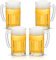 COKTIK Juego de 4 vasos de cerveza grandes con asa – 20 onzas de cristal, vasos clásicos para cerveza