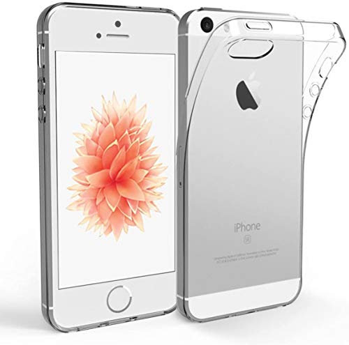 Captor Cover Trasparente per iPhone 5 / 5s / SE, Custodia TPU in Silicone Flessibile Morbida e Sottile, Protezione Full Body con Bordo Rialzato per Schermo e Fotocamera