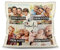 PR Print Royal Kissen mit Füllung - Fotocollage selbst gestalten mit Spruch - Familie - mit Vier eigenen Fotos - Geschenkidee Fotokissen Kissen Leinenoptik- Natur