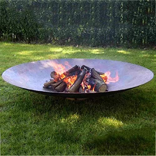 FSFF Grande falò nel Patio per Feste, braciere Rotondo Oversize, riscaldatore da Esterno Firebowl a Legna, caminetto in Metallo Resistente per Bruciare a Carbone, 47 Pollici (120 cm)