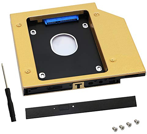 Bandeja de disco duro SATA 2ª SSD HDD Caddy Bandeja, 12,7 mm 2,5 pulgadas SATA-III HDD y SSD Disco Duro Bandeja Universal para Portátil CD/DVD-ROM Disco Bandeja Ranura de Unidad