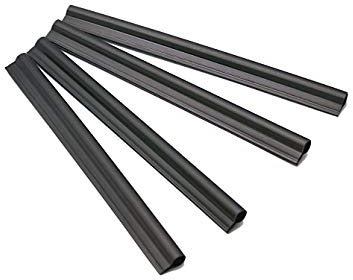 HaGa® Lot de 10 baguettes de finition pour bandes brise-vue en polyéthylène noir - Clips de fixation