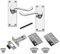 Jiyo.Outdoor Victorian Scroll Latch Door Handles in Polished Chrome with Hinges & Latches Pack - 5 Sets - 120mm x 40mm