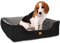 ib style Milo Hundebett, Hundekorb waschbar, Hundecouch, Schlafplatz mittelgroße Hunde, Hundesofa, Anti-Rutsch, M Schwarz