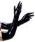 Rubberfashion Latex Handschuhe lang Rubber Gloves - ellenbogen - Latexhandschuhe lang für Damen und Herren Paar schwarz 0.4mm S