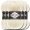 Hobby YARN 3x Etikettenlabel mit Alize Superlana Midi Wolle Premium 5x100g als Set I Yarn | Garn | Strickgarn Einfarbig Baby zum Häkeln Stricken Kleidung Schals (Ivory | 599)