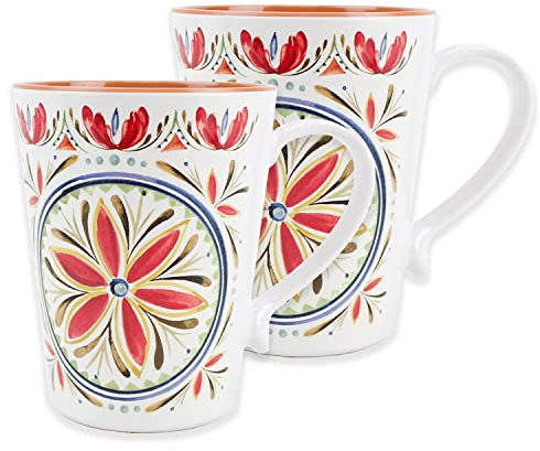 Auntie Morags Purely Home Rio Medallion Melamine/Plastic Outdoor/Camping/BBQ Mugs (Mediterranean, 2)
