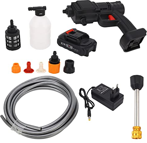 Idropulitrice a Batteria Portatile, 350 PSI / 28 Bar Idropulitrice ad Alta Pressione Elettrica con Accessori, Idropulitrice Senza Fili con Ugello Multifunzione, Batterie & Caricatore(#2)
