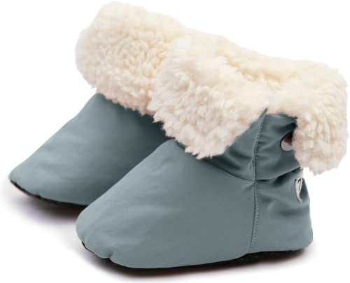 7 A.M. Stivaletti per neonati Benji da neve 7 AM - Stivali da neve per bambini con suola antiscivolo impermeabili, Scarpe da passeggio invernali per bambini foderate in peluche | (Miraggio, 12-24M)