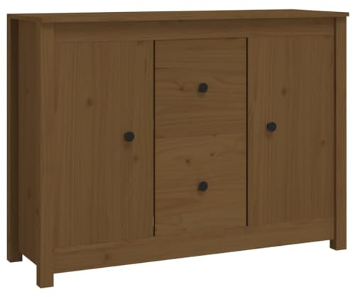 vidaXL Sideboard Schrank Anrichte Beistellschrank Kommode Mehrzweckschrank Standschrank Wohnzimmerschrank Honigbraun 100x35x74cm Massivholz Kiefer