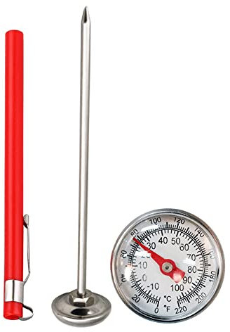 Thermomètre De Température du Sol en Acier Inoxydable 127 mm, Accessoires De Jardinage Thermomètre À Compost pour Le Rempotage, La Plantation Et Le Jardinage (1 Pièce)