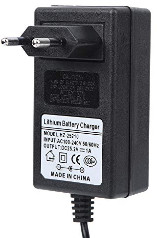 Dioche Ladegerät Adapter Massage Pistole 25.2V 1A Tragbares Kunststoff-Ladegerät Adapter Schnur Loses Werkzeug Zubehör für Fascia Gun 100-240V (Europäische Vorschrift 25,2 V)