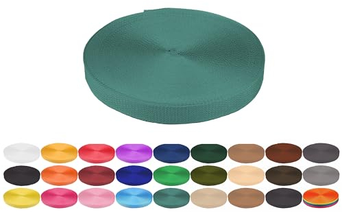 Gurtband 5 Meter aus Polypropylen PP- Gurtband Taschengurtband Breiten 20 mm 25 mm 30 mm 40 mm zur Auswahl (hier Türkis 20 mm)